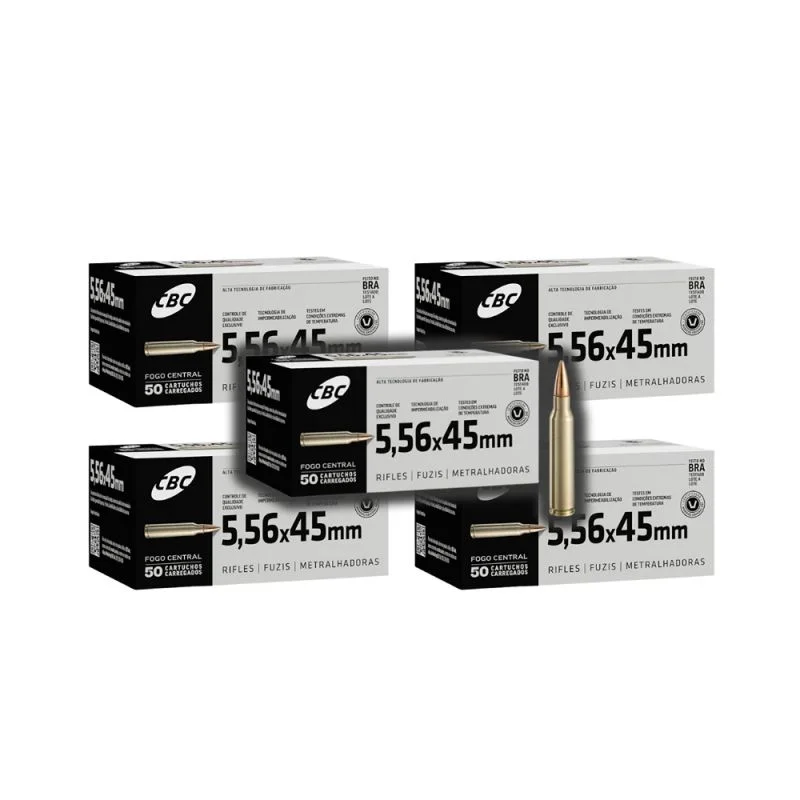 Munição CBC 5.56×45 Comum M193 55GR – CX 250un – 5 Caixas - Image 2