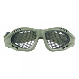 Óculos tela tramada metálico para airsoft – Verde
